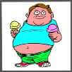 fat kid eating ice cream