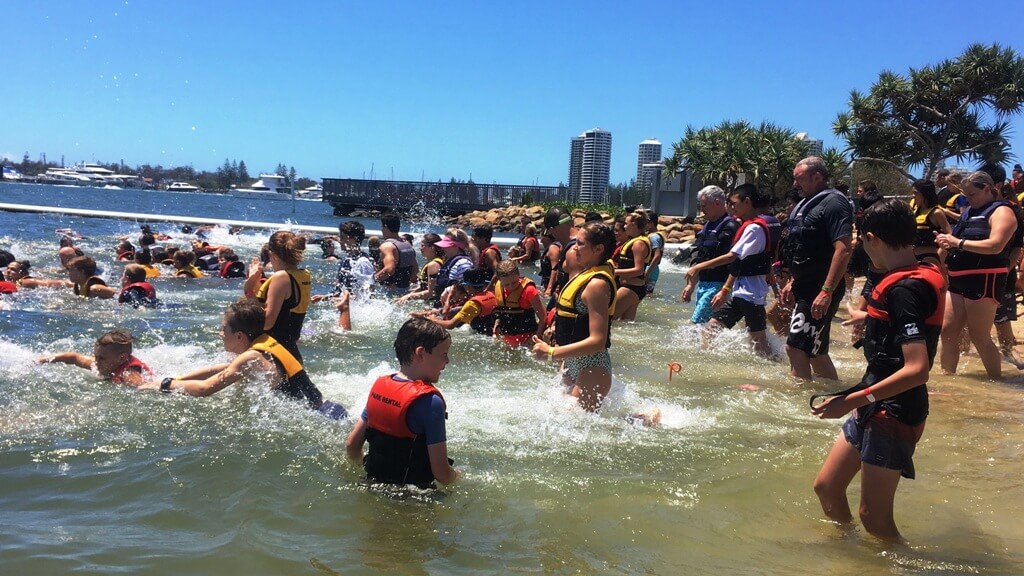 Families enjoying Gold Coast water activities