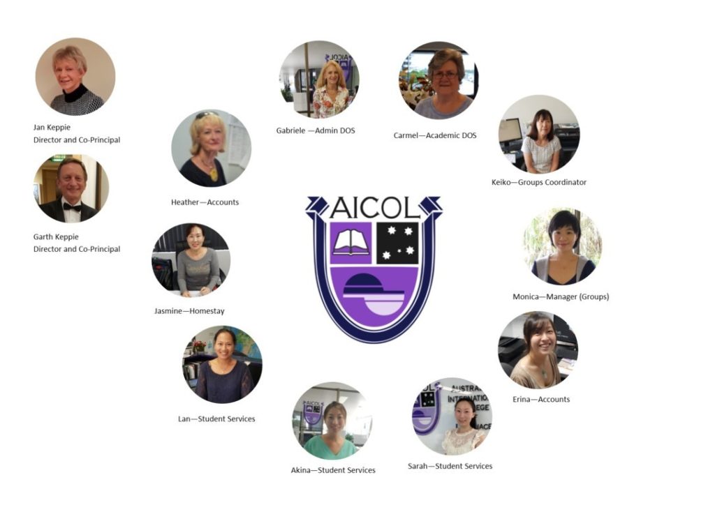 AICOL English school owners and happy staff