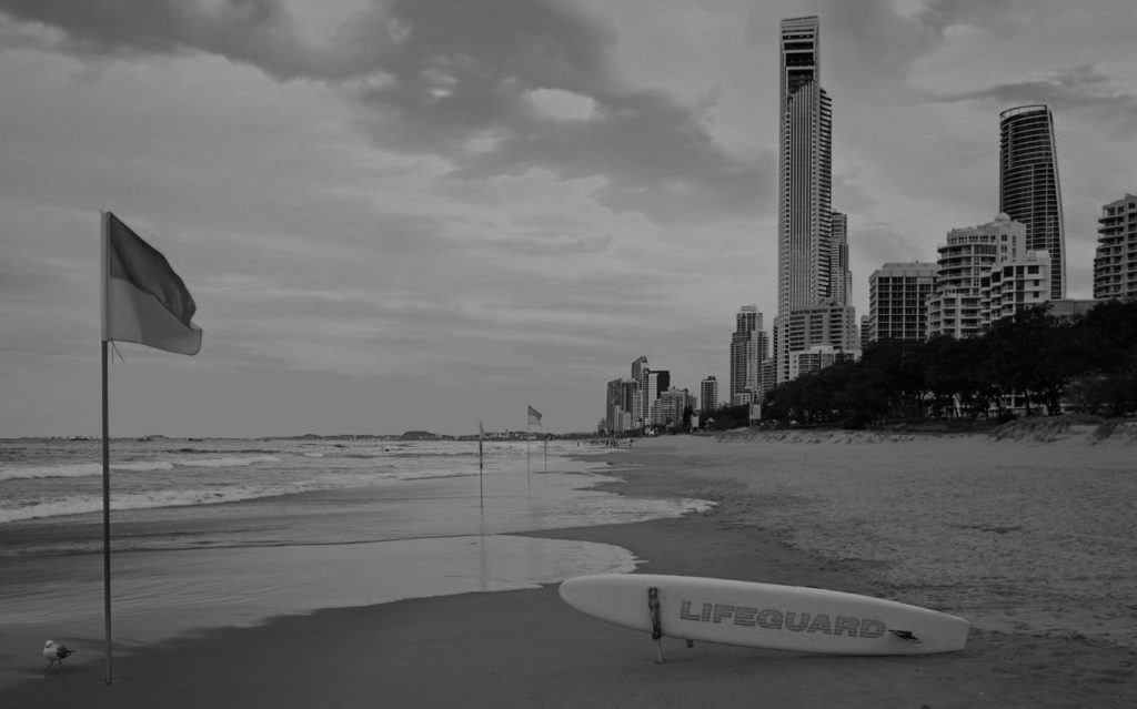 Gold Coast beach with lifeguard